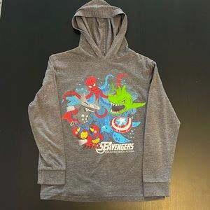 Boys Sea Avengers long sleeve hooded shirt size xs/s